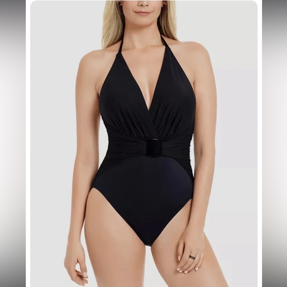 NWT Magicsuit Solid Angelina Womens One Piece‎ Swimsuit in Black